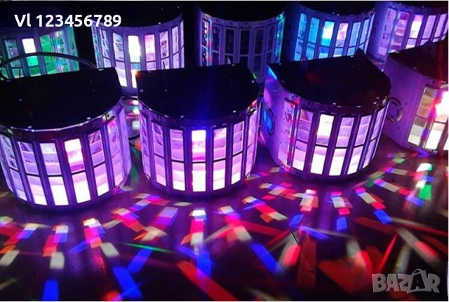 Мощна LED лазерна светкавица диско двойна пеперуда светлина 