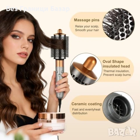 Нова Овална приставка за Dyson Airwrap обем изправяне къдрици коса жени HS01 HS05 HS08, снимка 4 - Сешоари - 54128915