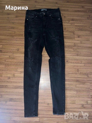 черни тесни дънки за жени с разкъсвания