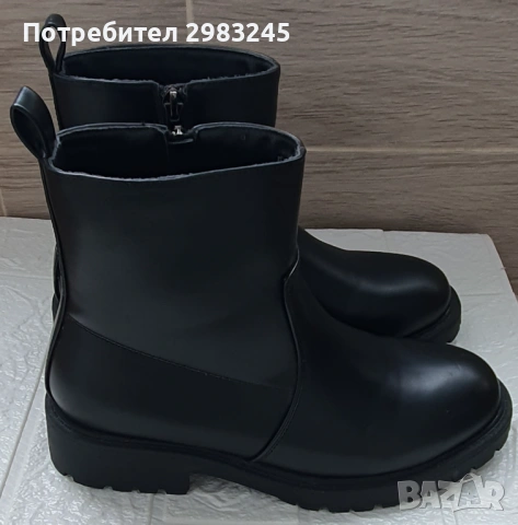 Черни дамски боти, снимка 2 - Дамски боти - 53402599