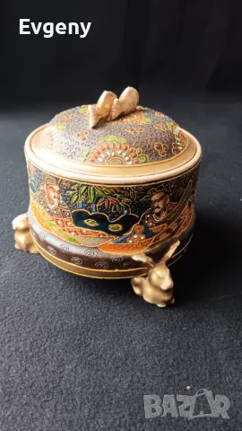 Антична керамична Японска захарница , снимка 3 - Антикварни и старинни предмети - 50229875