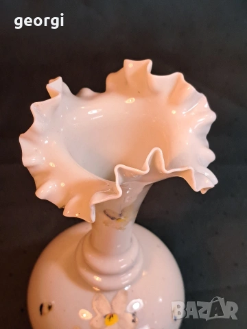 стъклена ваза ръчноизрисувана 34/3, снимка 3 - Вази - 53932747