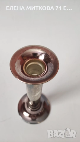 Двойка посребрени свещници с патина, снимка 4 - Антикварни и старинни предмети - 53999176