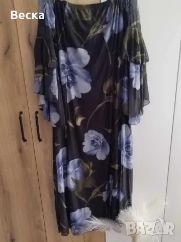 Черен петък! Голям размер рокля с голи рамене, снимка 3 - Рокли - 50222414