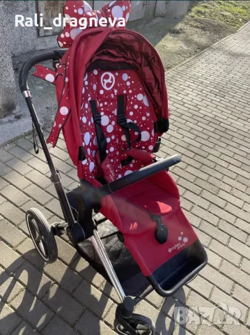 Намалена цена! Количка Cybex Priam Jeremy Scott Petticoat red dark, снимка 3 - Детски колички - 49193654