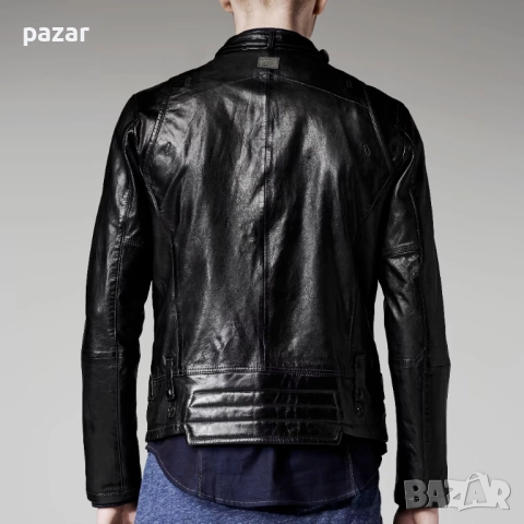 G-STAR RAW Chopper Leather Jacket Оригинално Кожено Яке S, снимка 2 - Якета - 52778096