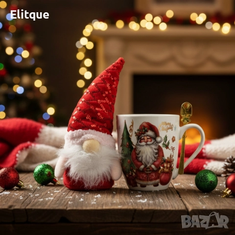 Коледен подаръчен комплект с чаша, лъжичка и мека играчка – моментална празнична атмосфера у дома, снимка 4 - Други стоки за дома - 52570840