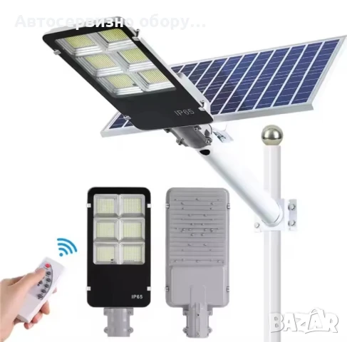 Улична соларна лампа JORTAN с панел и стойка 1800W, снимка 1