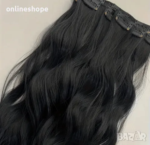 Комплект коса с клипс - екстеншъни 60см термоустойчива - 7 реда , снимка 3 - Аксесоари за коса - 50401373