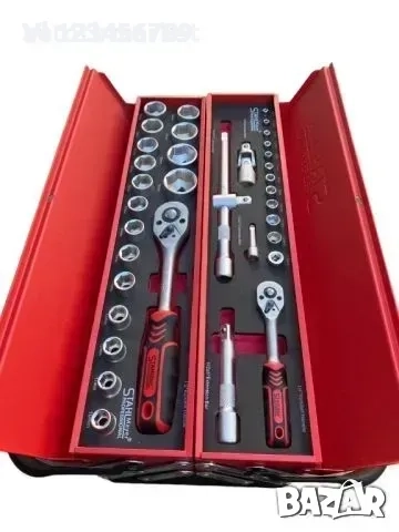 Метална кутия с инструменти Гедоре 86 ЧАСТИ STAHLMAYER, снимка 2 - Куфари с инструменти - 52121390