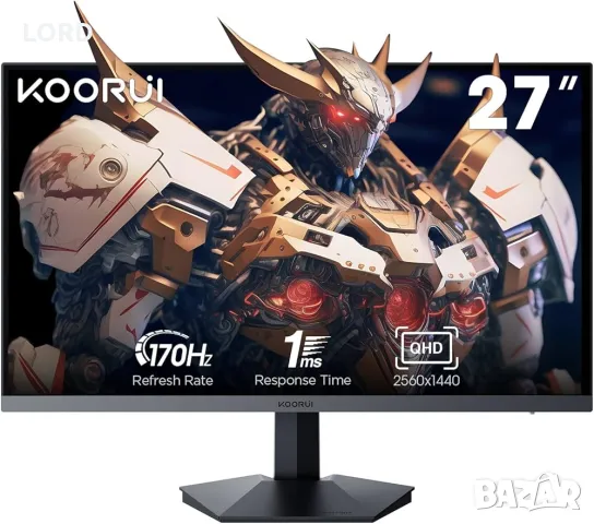 Монитор 2K KOORUI GN03 27 inch QHD 2560 x 1440, 170Hz, 1MS, снимка 1 - Монитори - 47214649