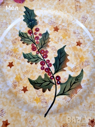 Коледно керамично плато, снимка 2 - Декорация за дома - 52757729