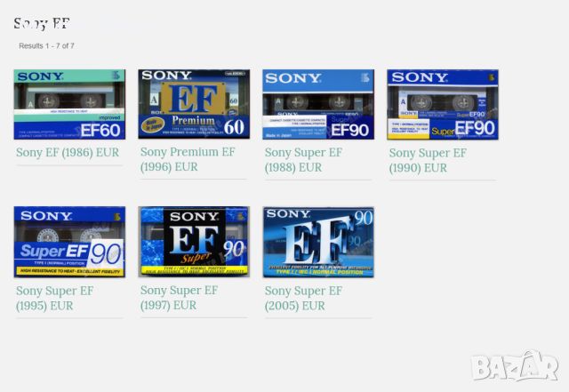 Аудио касети Sony EF 90, снимка 2 - Декове - 46063571