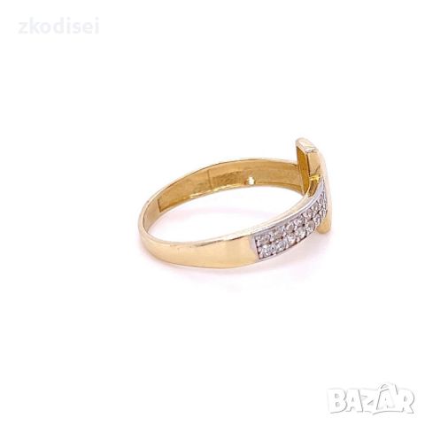 Златен дамски пръстен Tiffany 1,99гр. размер:58 14кр. проба:585 модел:23142-6, снимка 2 - Пръстени - 45235276