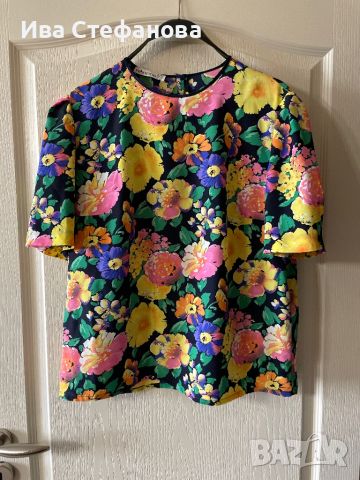 Нов разкошен цветен топ блуза флорален десен XL размер