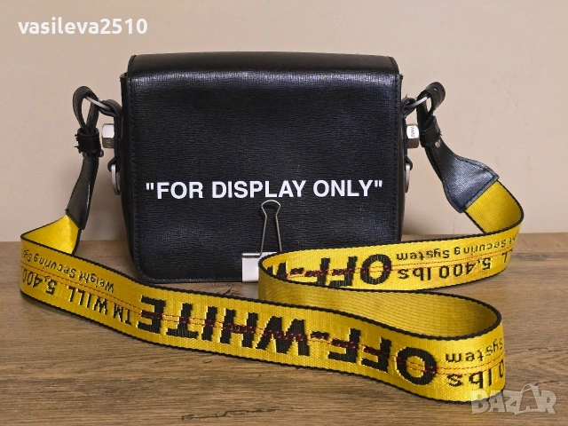 Off-White оригинална дамска лимитирана чанта от естествена кожа , снимка 4 - Чанти - 53892808