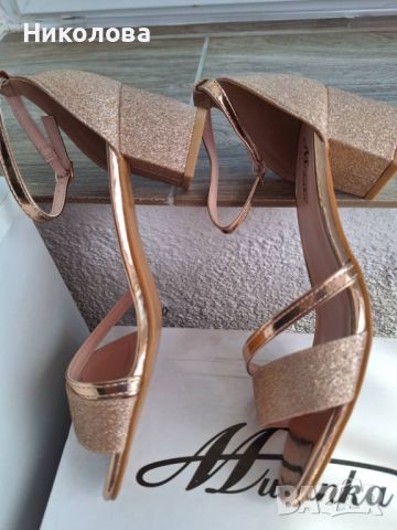 Дамски сандали цвят златни Mulanka, снимка 5 - Дамски елегантни обувки - 45792884