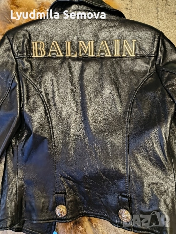 Дамско кожено яке Балмейн , снимка 4 - Якета - 51879437