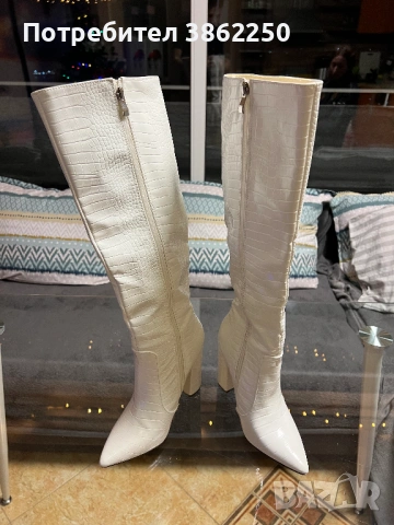 Дамски ботуши бели, снимка 3 - Дамски ботуши - 53037317