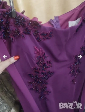 Елегантна лилава рокля с камъни, снимка 3 - Рокли - 52499936