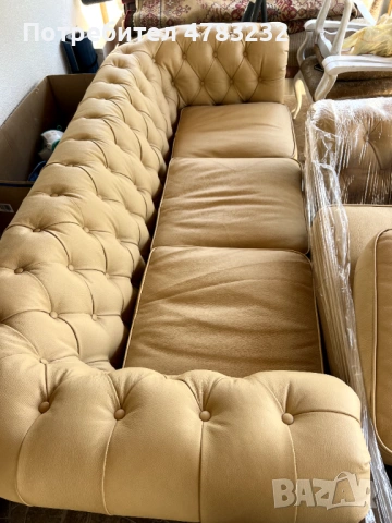 Комплект холна гарнитура еко кожа; Диван тройка, диван двойка, фотьойл, снимка 3 - Дивани и мека мебел - 54037990