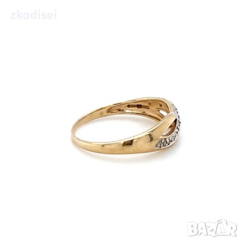 Златен дамски пръстен с 5 бр. брилянта 1,60гр. размер:57 9кр. проба:375 модел:23570-1, снимка 3 - Пръстени - 45408285