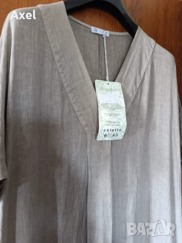 Нова 100% лен рокля 2-3ХЛ, снимка 4 - Рокли - 50757875