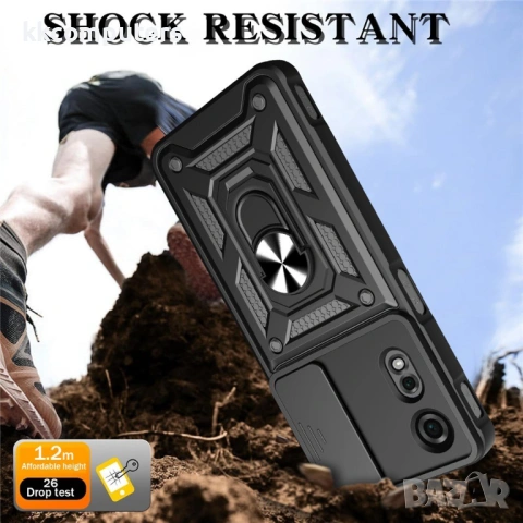 Калъф за ZTE nubia Neo 2 5G със Слайд Капак за Камерата, Стойка и Протектор – 6 цвята, снимка 4 - Калъфи, кейсове - 54124970