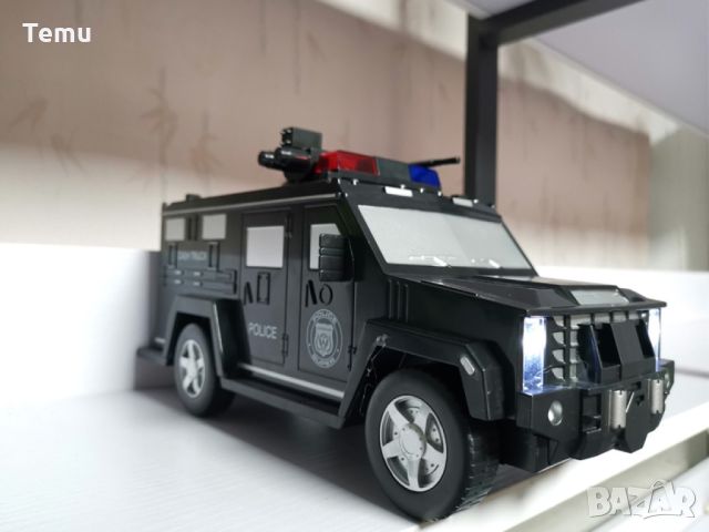 Детски сейф брониран Полицейски автомобил, електронна касичка с опция за разпознаване на пръстов отп, снимка 16 - Коли, камиони, мотори, писти - 45675585