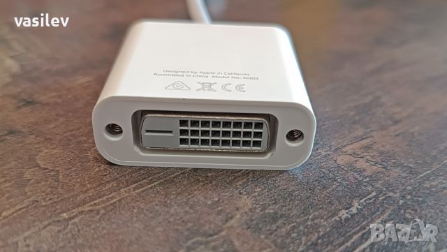 Apple Mini DisplayPort към DVI адаптер A1305. Mini DP to DVI, снимка 4 - Кабели и адаптери - 46189482