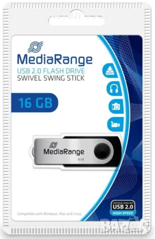 USB флаш устройство MediaRange MR910, 16GB, снимка 1 - Други - 48198219