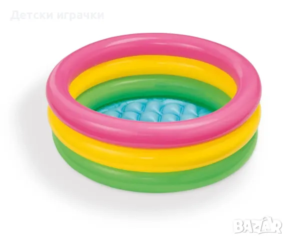 Бебешки надуваем басейн Intex Sunset Glow, 61 х 22 см, с меко дъно , снимка 3 - Басейни и аксесоари - 49922551