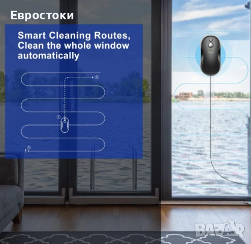 Робот за почистване на прозорци Tosima W3, двупосочно, снимка 6 - Прахосмукачки - 50746212