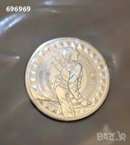Юбилейна монета на Фреди Меркюри., снимка 2 - Нумизматика и бонистика - 53901388