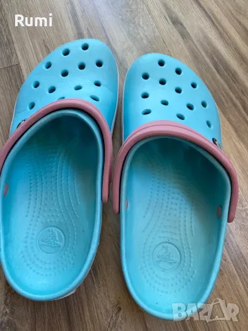 Оригинални светло сини чехли Crocs ! 37-38 н, снимка 4 - Чехли - 46828430