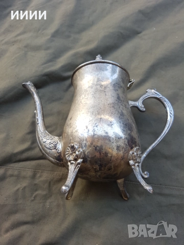 Посребрен чайник , снимка 4 - Антикварни и старинни предмети - 52280580