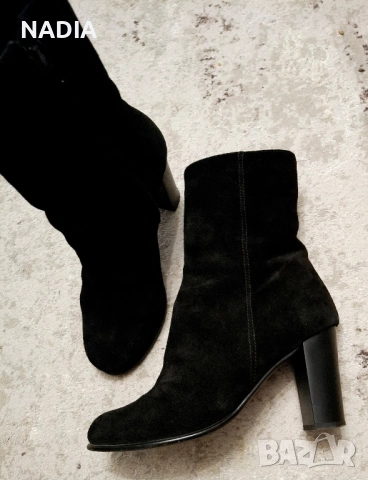 Черни велурени боти DARIS
