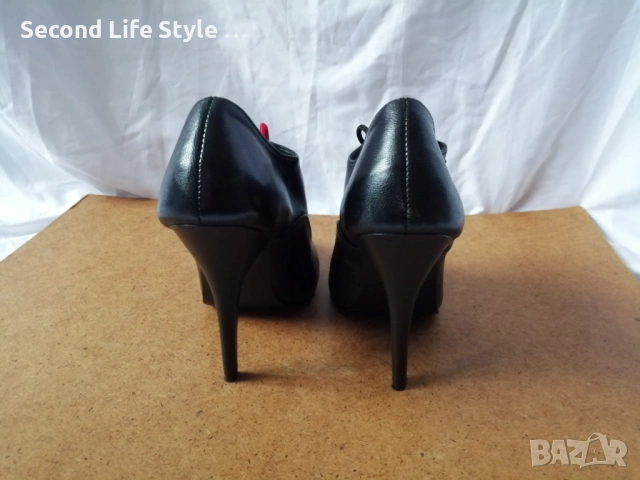 №36 Pleaser дамски обувки естествена кожа - висок ток, черен цвят, снимка 11 - Дамски елегантни обувки - 53139691