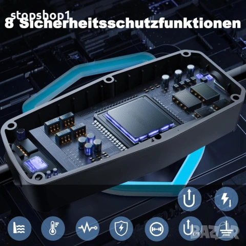 Заряден кабел тип 2, 3.6 kW / 5 m Заряден кабел за електрически автомобили, 6A-16A Преносимо зарядно, снимка 3 - Аксесоари и консумативи - 54229722