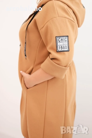 Елегантно дамско палто Plus Size с яка и големи джобове fango, 7цвята , снимка 5 - Палта, манта - 51684855