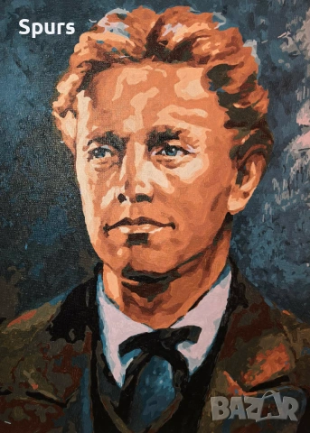 портрет Васил Левски - ръчно рисувана картина 40х50