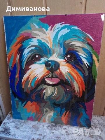 Картина с куче 50х40 см, снимка 2 - Картини - 50681591