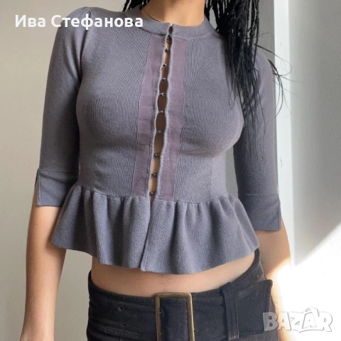 Пеплум много красива и стилна елегантна  сива  кардиган от Karen Millen.