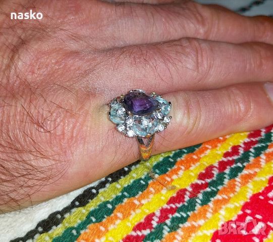 Дамски пръстен с циркони, снимка 6 - Антикварни и старинни предмети - 46445727