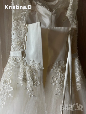 Булчинска рокля + воал , снимка 5 - Сватбени рокли - 53643079