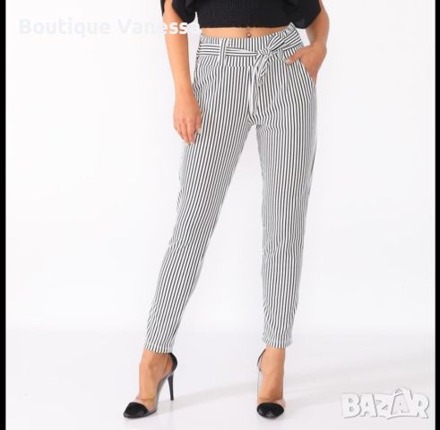 Дамски панталон в черно-бяло , снимка 1 - Панталони - 46401901