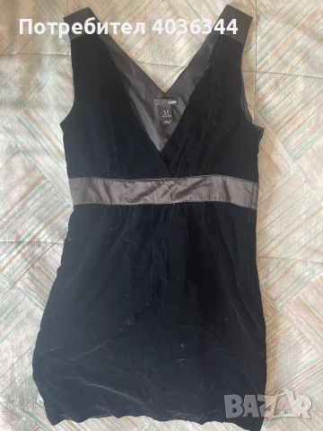 Черна рокля HM плюш, снимка 1 - Рокли - 45341199