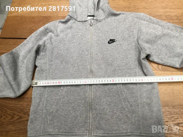 Детски суичер  Nike, с качулка и цип, размер 140-152 см, снимка 3 - Детски анцузи и суичери - 49936227