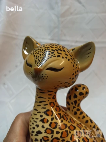 2 уникално красиви порцеланови фигури на Goebel- Kitti de luxe -Leopard в отличен колекционерски вид, снимка 6 - Антикварни и старинни предмети - 50590423