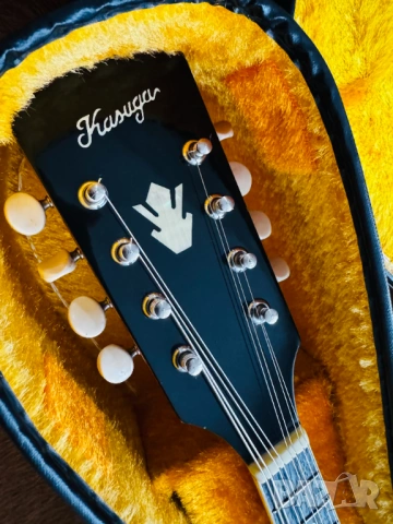 Made in JAPAN! 1970's Мадолина "The Kasuga" M-18 с оригинален кейс!, снимка 3 - Струнни инструменти - 53149511